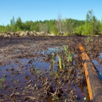 Nature pollution by oil products