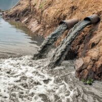 water pollution in river.